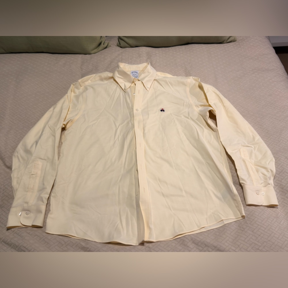 Brooks Brothers Regent Fit Stretch Shirt - Yellow - Size L